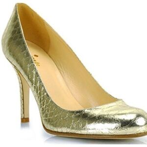 Kate Spade Gold Karolina snake pump